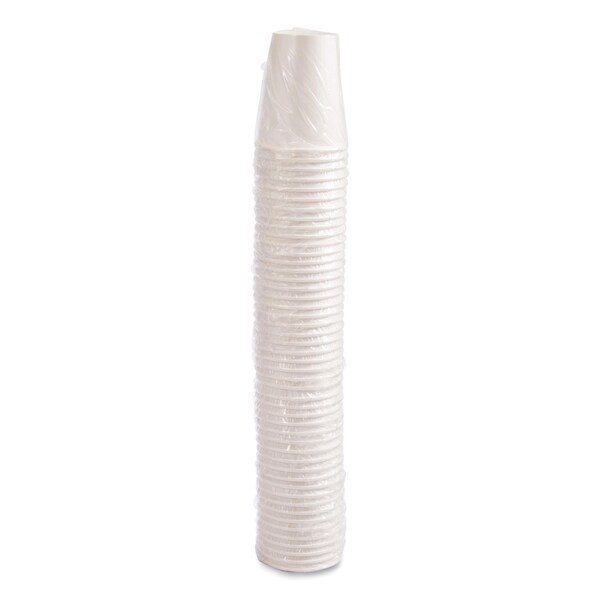 Dart Wrapped Single-Sided Poly Paper Hot Cups, 10 oz, White, PK480, 480PK - W370-2050