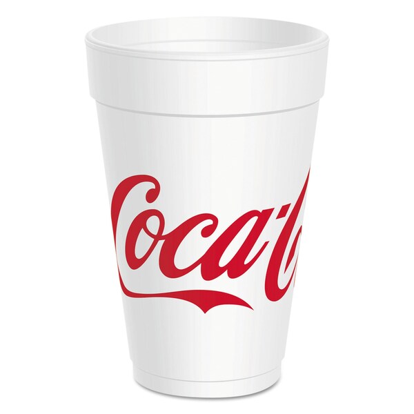Dart Coca-Cola Foam Cups, Red/White, 16 oz, PK1000 - 16J16C