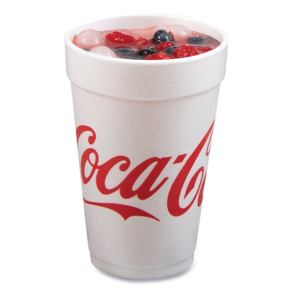 Dart Coca-Cola Foam Cups, Red/White, 16 oz, PK1000 - 16J16C