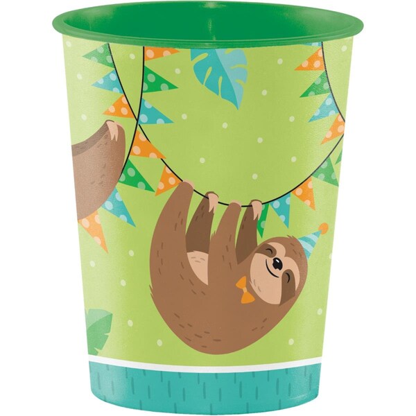 Omg 16 oz Sloth Party Plastic Cup, 12PK - OM2985399