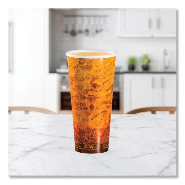 Dart Fusion Escape Foam Hot/Cold Cups, 24 oz, Brown/Black, 500PK - 24U16ESC