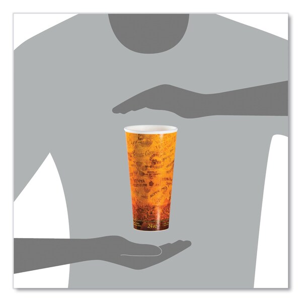 Dart Fusion Escape Foam Hot/Cold Cups, 24 oz, Brown/Black, 500PK - 24U16ESC
