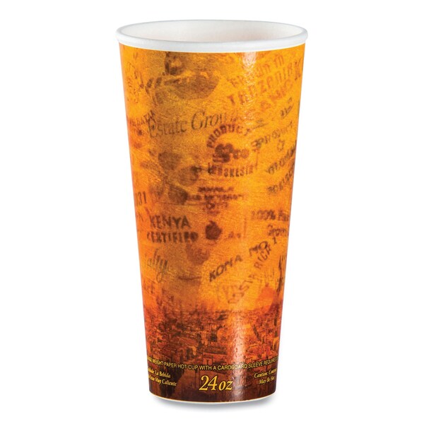 Dart Fusion Escape Foam Hot/Cold Cups, 24 oz, Brown/Black, 500PK - 24U16ESC