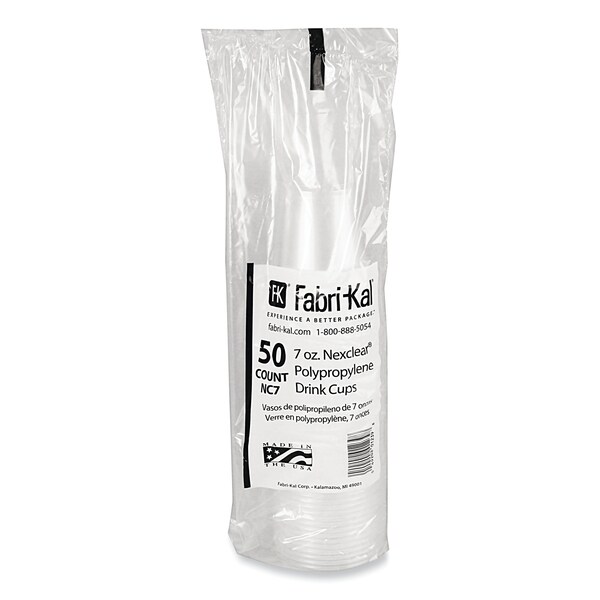 Fabri-Kal Nexclear Polypropylene Drink Cups, 7 oz, Clear, 1000PK - 9507000