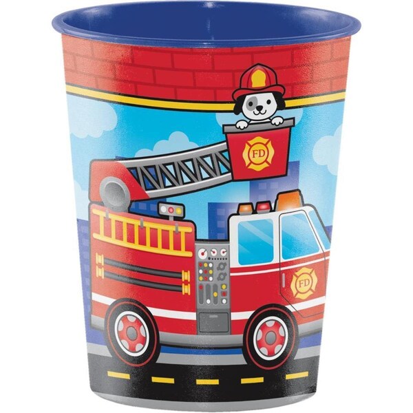 Omg 16 oz Fire Truck Favor Plastic Cup - OM3524110