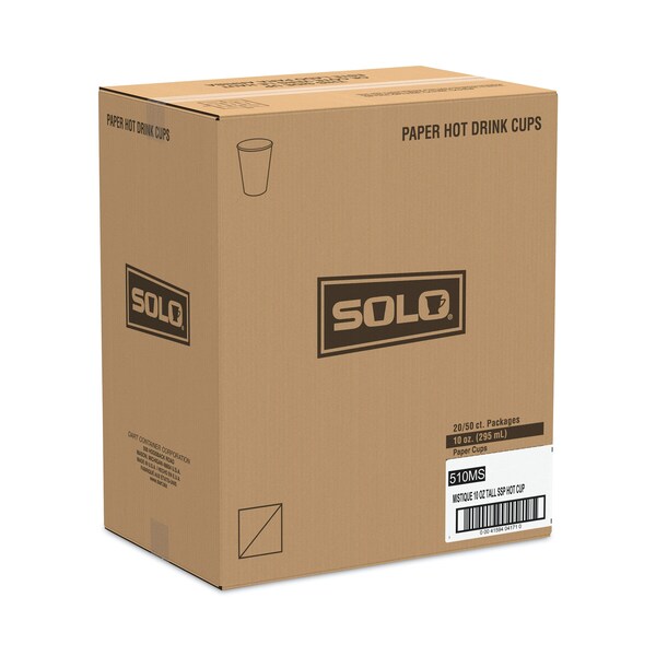 Solo Mistique Hot Paper Cups, 10 oz, Brown, 1000PK - 510MS