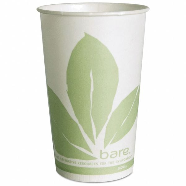 Solo Bare Eco-Forward Paper Cold Cups, 16 oz, Green/White, PK1000 - RW16BB-JD110