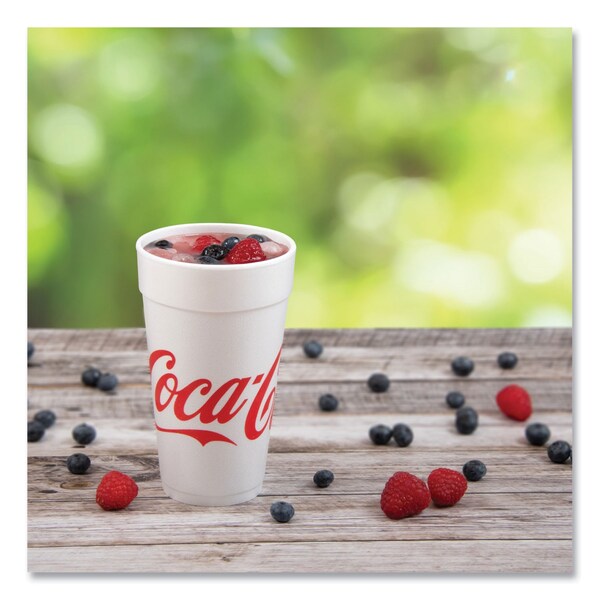 Dart Coca-Cola Foam Cups, Foam, 20 oz, White/Red, 500PK - 20J16C