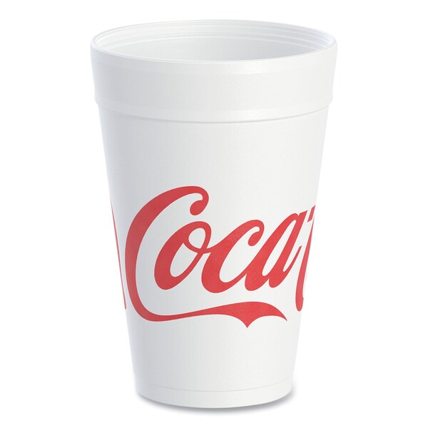 Dart Coca-Cola Foam Cups, Foam, 32 oz, White/Red, 500PK - 32TJ32C