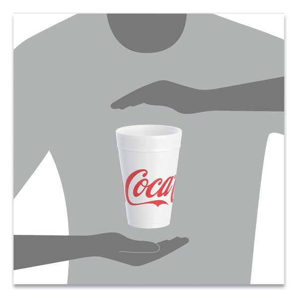 Dart Coca-Cola Foam Cups, Foam, 32 oz, White/Red, 500PK - 32TJ32C