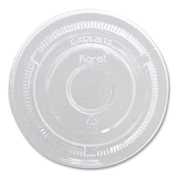 Karat PET Lids, 12 oz to 24 oz Cold Cups, No Hole Flat Lid, Clear, 1000PK - C-KC626TS-NH