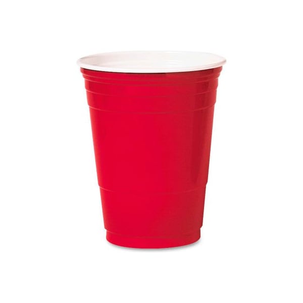 Solo SOLO SCCP16RLRCT - Party Cold Cups, Red, Polystyrene, 16 Oz., 1,000 Qty. - SLOP16RLRCT
