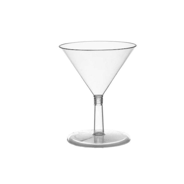 Smarty Had A Party 2 oz. Clear Plastic Mini Martini Shot Glasses (192 Glasses), 192PK - 6947-CASE