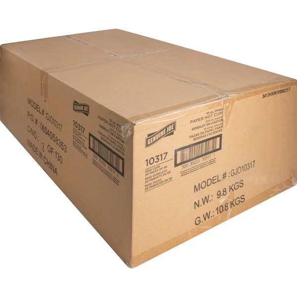 Genuine Joe Hot Cup 10 fl oz Assorted Paper, PK1000 - 10317CT