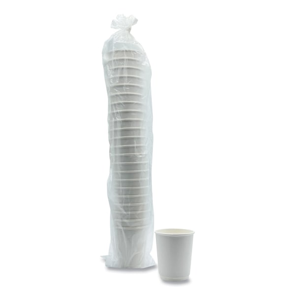 Boardwalk Paper Hot Cups, Double-Walled, 8 oz, White, 25PK - BWKDW8HCUPPK