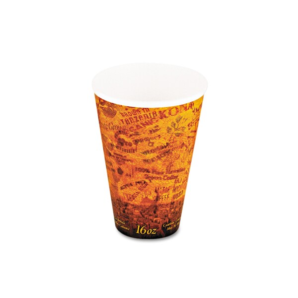 Dart Foam Hot/Cold Cups, 16oz, Brown/Black, PK1000 - 16U16ESC