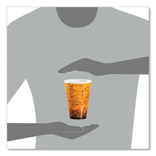 Dart Foam Hot/Cold Cups, 16oz, Brown/Black, PK1000 - 16U16ESC