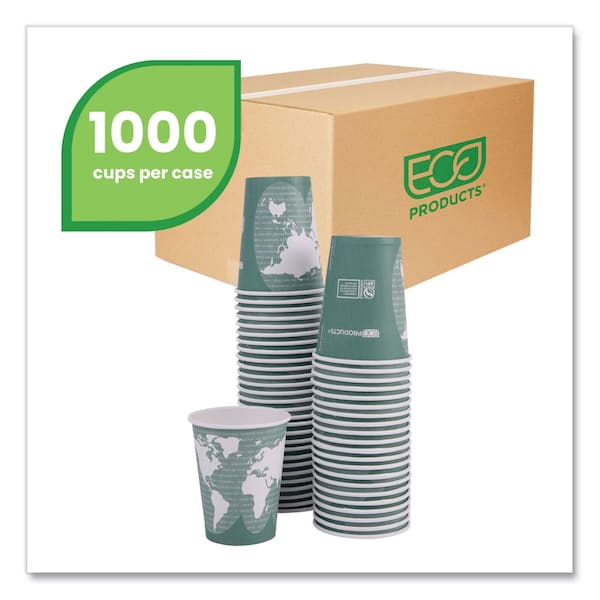 Eco-Products World Art Renewable Compostable Hot Cups, 12 oz., PK1000 PK - EP-BHC12-WA