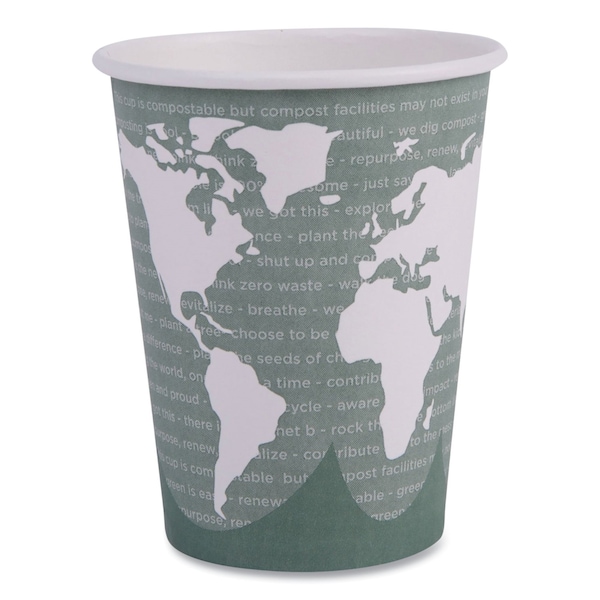 Eco-Products World Art Renewable Compostable Hot Cups, 12 oz., PK1000 PK - EP-BHC12-WA