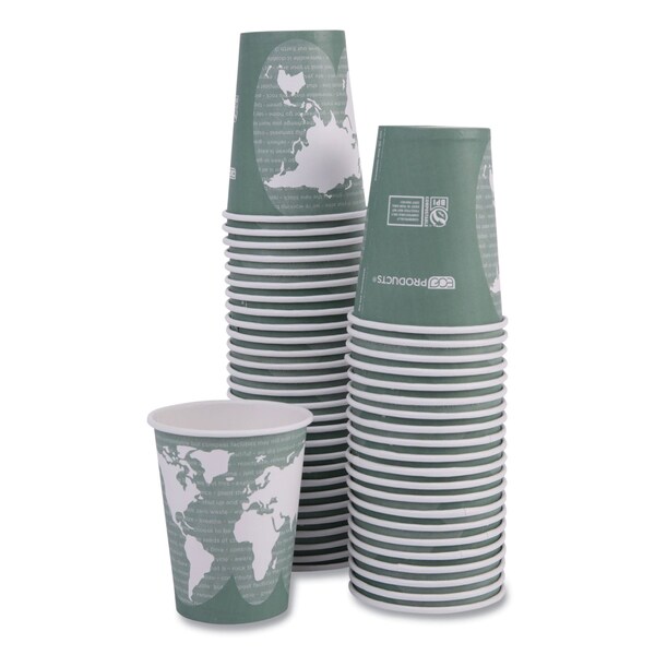 Eco-Products World Art Renewable Compostable Hot Cups, 12 oz., PK1000 PK - EP-BHC12-WA
