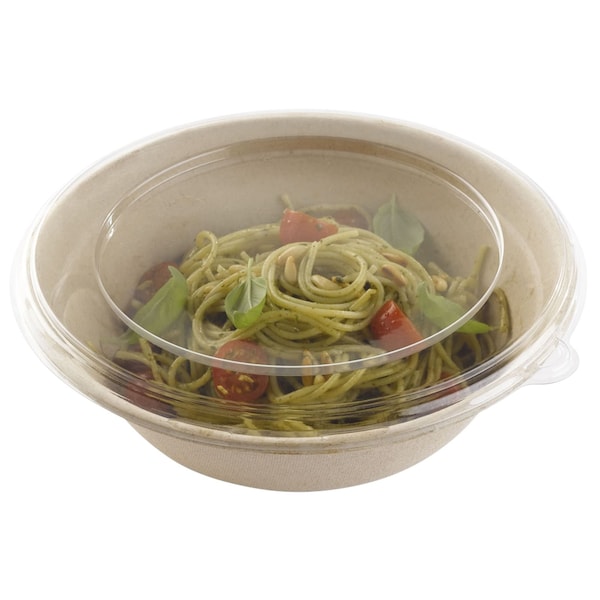 Abena Lids, To-Go Containers, Fits Abena Eco Products No 133224, Clear, 8.5 Diameter, 0.5 Height, RPET - 133225