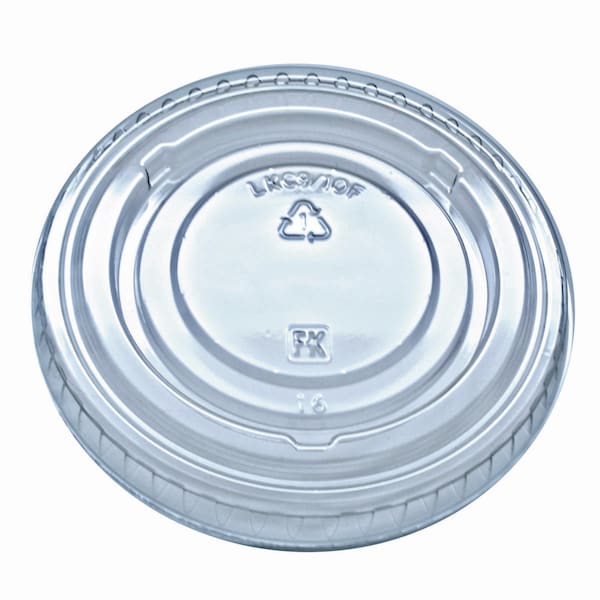 Fabri-Kal Kal-Clear/Nexclear Drink Cup Lids, Flat Lid with No Slot, Fits 9 to 10 oz Cold Cups, Clear, 2500PK - 9508068