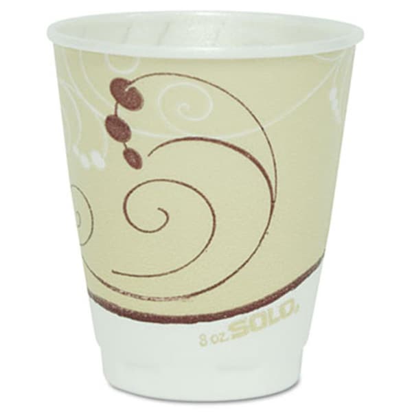 Tistheseason Symphony Design Trophy Foam Hot/Cold Drink Cups- 8 oz.- Beige- 1000/Carton, 1000PK - TI184993