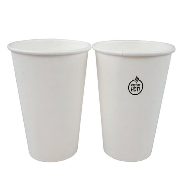 Abena Hot Cup, Abena, 13.5 cm, white, PE/paperboard, 16 oz. Lid is Item No 5198 - 1999910091