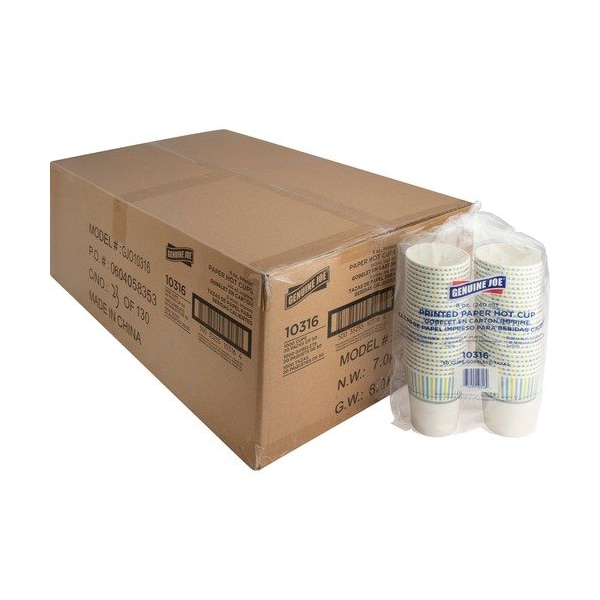 Geniune Joe CUP, PAPER, HOT, PRINTED, 8OZ, 20PK - GJO10316CT