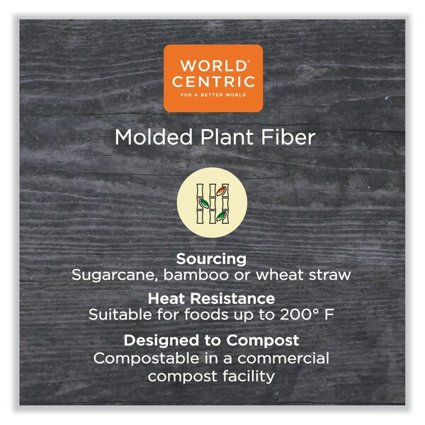 World Centric Fiber Bowls, Burrito Bowl, 24 oz, 8 x 5.3 x 1.6, Natural, Paper, 400PK - BO-SC-UBBS-LFP