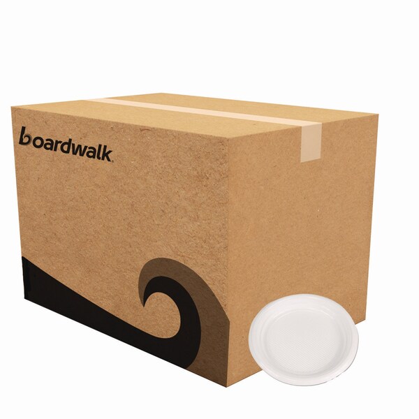 Boardwalk Hi-Impact Plastic Dinnerware, Plate, 6" Diameter, White, PK1000 - PLTHIPS6WH
