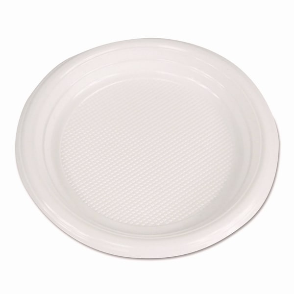 Boardwalk Hi-Impact Plastic Dinnerware, Plate, 6" Diameter, White, PK1000 - PLTHIPS6WH