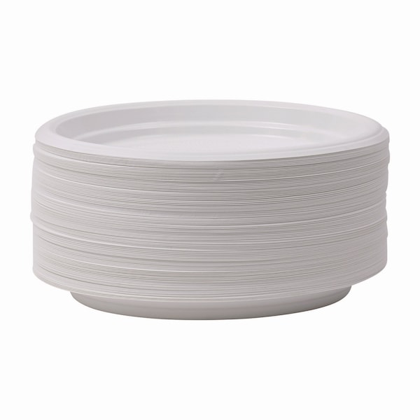 Boardwalk Hi-Impact Plastic Dinnerware, Plate, 9" Diameter, White, PK500 - PLTHIPS9WH