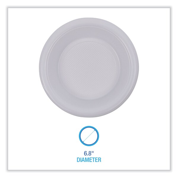 Boardwalk Hi-Impact Plastic Dinnerware, Bowl, 10-12 oz, White, PK1000 - BOWLHIPS12WH