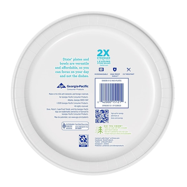 Dixie Dixie Multicolored Paper Flowers Bloom Dinner Plate 8-1/2 in. D 48 pk - 15289