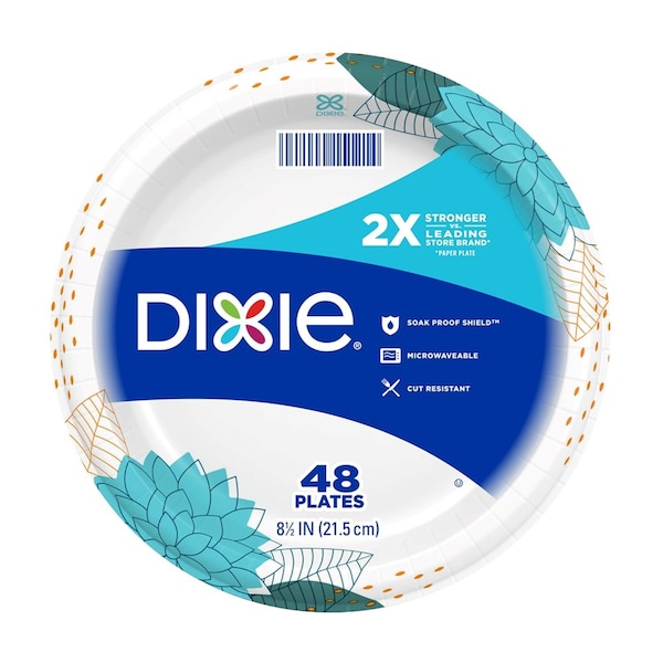 Dixie Dixie Multicolored Paper Flowers Bloom Dinner Plate 8-1/2 in. D 48 pk - 15289