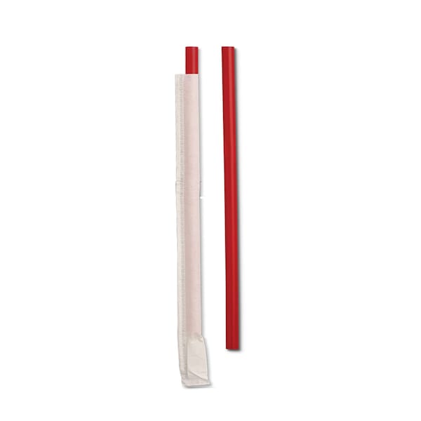 D & W Fine Pack D & W Fine Pack 7.75 Giant Individually Wrapped Red Straw, PK7200 - DSGW24-300R