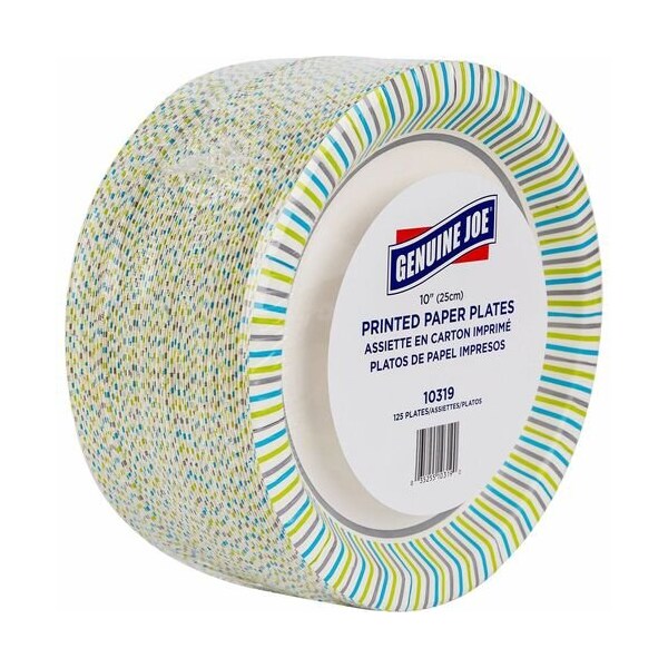Geniune Joe PLATES, PRINTED, PAPER, 10in, 125PK - GJO10319