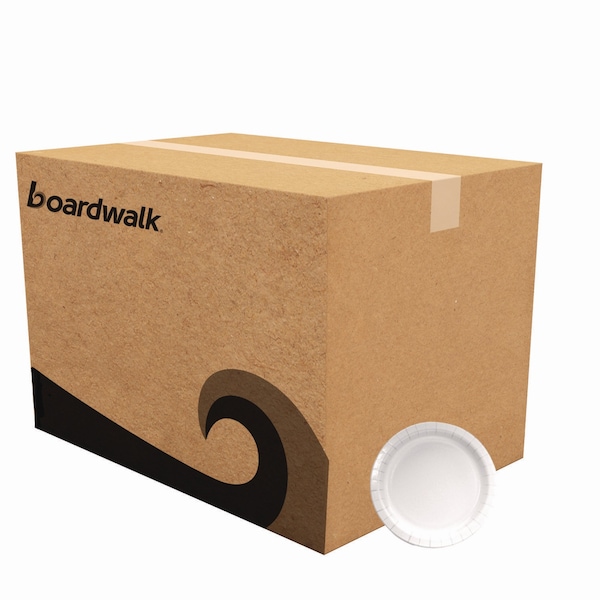 Boardwalk Paper Dinnerware, Plate, 6" dia, White, PK1000 - CP6B1004250A