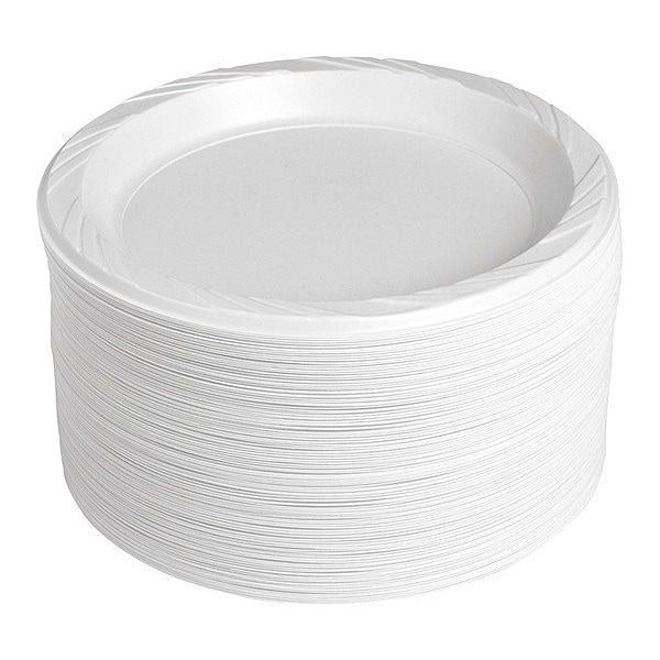 Genuine Joe Reusable Plastic Plates, 9", Wht, PK125 - GJO10329
