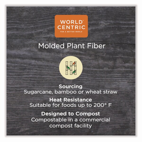 World Centric Fiber Bowls, 32 oz, 7.4 x 7.4 x 3.2, Natural, Paper, 500PK - BO-SC-U32-LFP