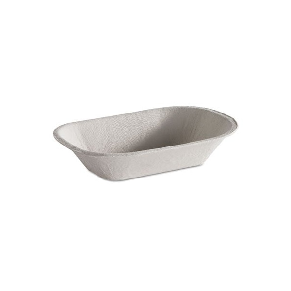 Huhtamaki Chinet, Savaday Molded Fiber Food Tray, Beige, 6x4, 4PK - 10408CT