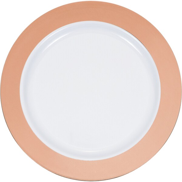 Sensations Rose Gold Rim Plastic Dessert Plates, 7", 120PK - 347878