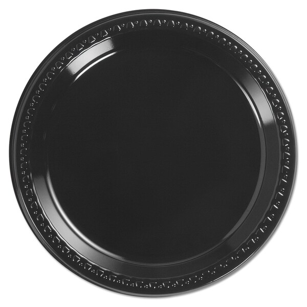 Chinet Heavyweight Plastic Plates, 9" Diamter, Black, PK500 - 81409