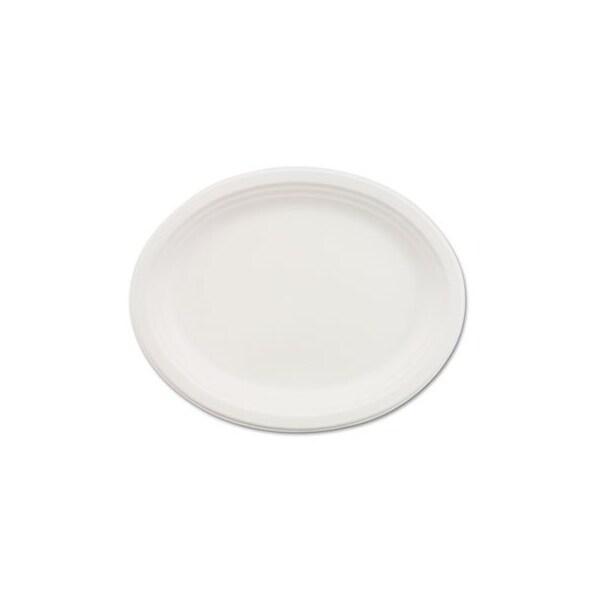 Huhtamaki Chinet, Classic Paper Dinnerware, Oval Platter, 9 3/4 X 12 1/2, White, 500PK - 21257CT