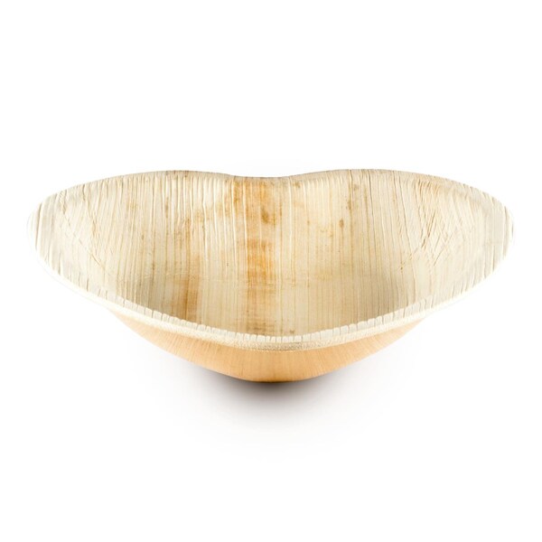 Smarty Had A Party 6" Heart Natural Palm Leaf Eco-Friendly Disposable Appetizer/Salad Plates (100 Plates), 100PK - 4677H-CASE