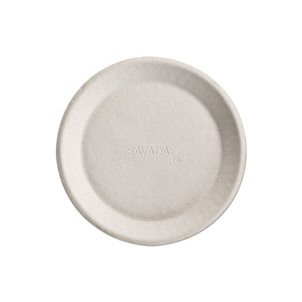 Huhtamaki Chinet, SAVADAY MOLDED FIBER PLATES, 10in, CREAM, ROUND, 500/CARTON, PK500 - 10117