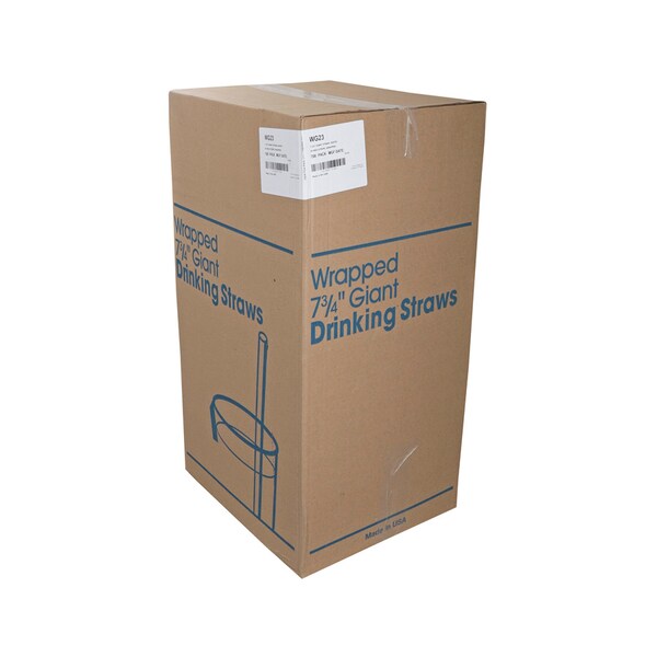 D & W Fine Pack D & W Fine Pack Wrapped Giant Straws With Red Stripe, PK7500 - WG23
