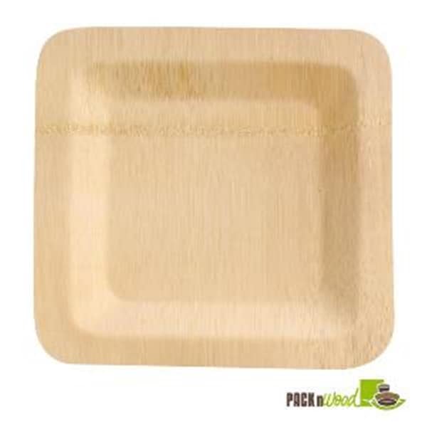 Packnwood Bamboo Veneer Square Plate - 10 in. - 210BVNER10SQ