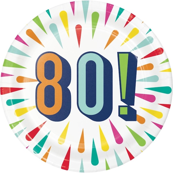 Omg 7 in. Birthday Burst 80 Dessert Plates, 96PK - OM3521431